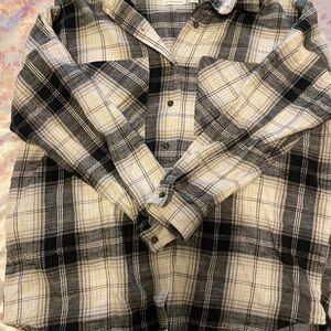 Altar'd State Black and White Flannel Button Down